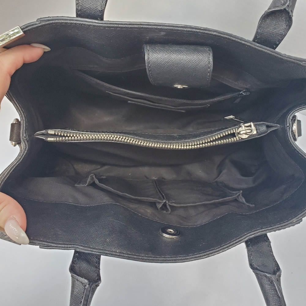 Rebecca Minkoff Leather Regan Bedford Black Gold Amorous Satchel Shoulder Bag - Picture 10 of 12